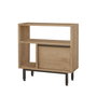 Hanah Home On6-S Mesa Auxiliar Madera Nogal Tablero Melamina 60x60x25.5cm Patas Metal Elegante Moderna